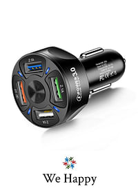 We Happy 4 Ports USB Car Charger For Fast Charging