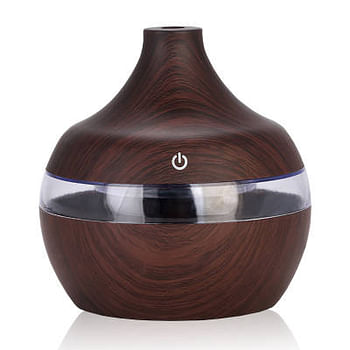 300ml Wood Grain LED USB Color-Changing Humidifier Colorful Night Light Mist Maker for Office Car Home