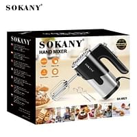 Sokany Sk-6621 Hand Mixer Blender 800 Watts - Black and Silver