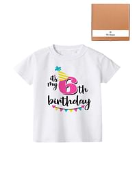 Its My 6th Birthday Party Boys and Girls Costume Tshirt Memorable Gift Idea Amazing Photoshoot Prop Pink