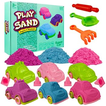 UKR Moldable Sensory Play Sand Set Sand Cars Art and Craft Sand Kit Toy for Kids Age 3+ Play Sand Cars