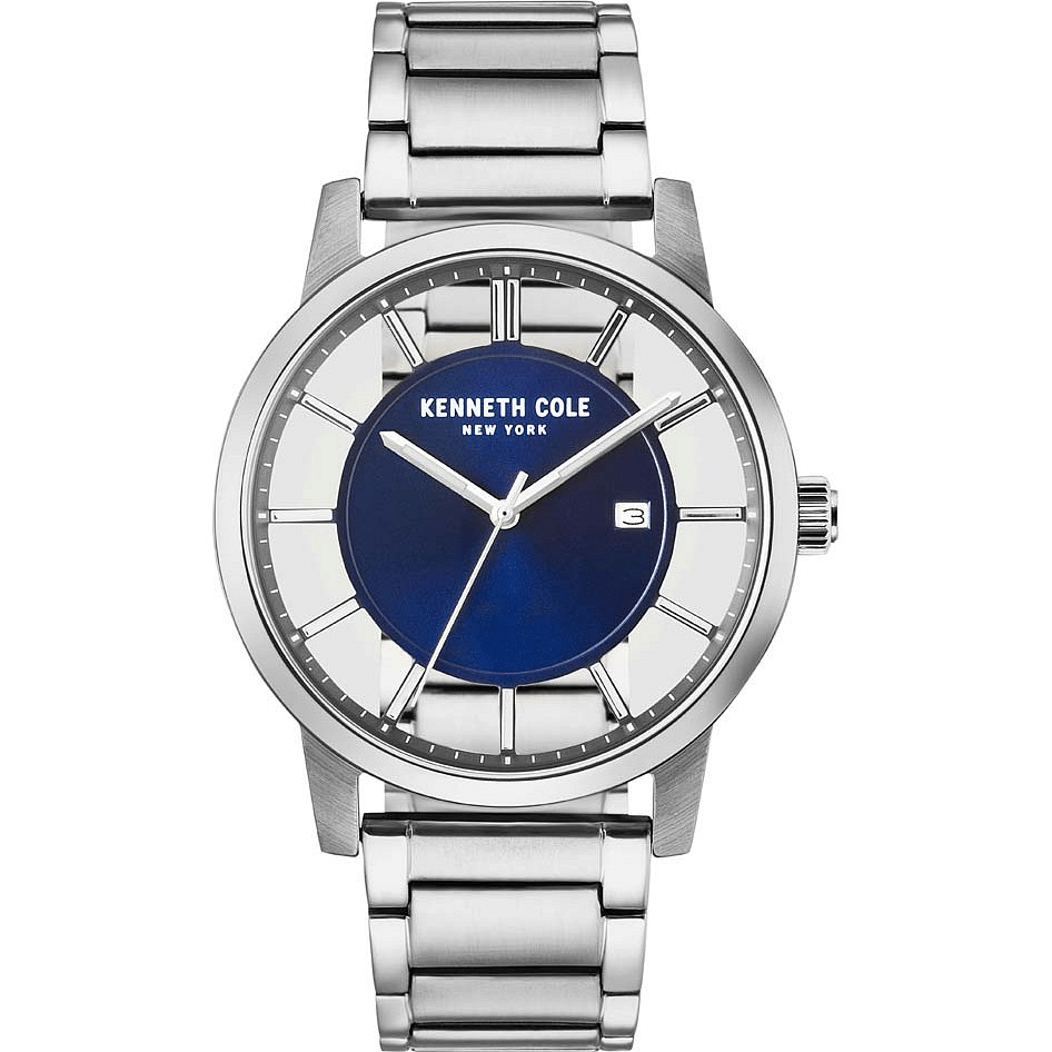 Kenneth Cole  KC50560002 New York Men's 'Transparency' Quartz Stainless Steel Casual Watch - Color Silver-Toned