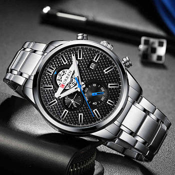 Curren 8352 Chronograph Watch Waterproof Men's Stainless Steel Luxury Military Watch for Men