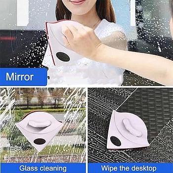 Window Cleaning Tools Glass Scrape Wiper Brushes Double Side Glass Cleaning Brush Magnetic Window Cleaner Brush random color