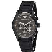 Emporio Armani Sportivo Men's Black Dial Stainless Steel Band Watch - AR5889//