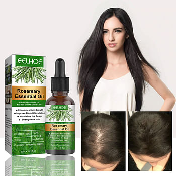 Rosemary Hair Growth Serum and Anti Hair Loss Oil | Regrowth Hair Essential Oil to Repair Frizzy Damaged Hair - 30 ml