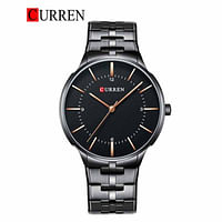 Curren 8321 Original Brand Stainless Steel Band Wrist Watch For Men / All Black