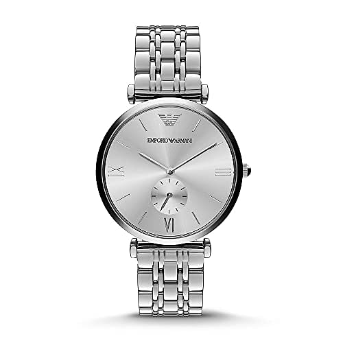 Emporio Armani Ar1819 Analog Watch 0 Jwl Ss Metal Bracelet 40 mm - Silver