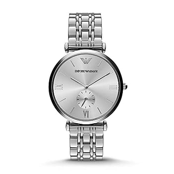 Emporio Armani Ar1819 Analog Watch 0 Jwl Ss Metal Bracelet 40 mm - Silver