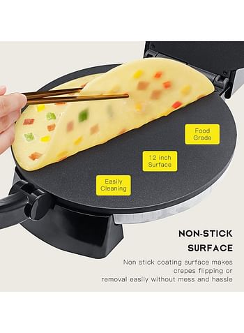 Roti/Chapati Maker, Tortilla Press, 32 cm, Non-Stick Coating, Automatic Temperature Control (KJ-507)