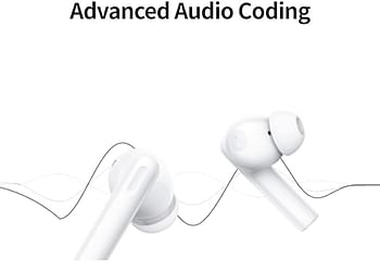 OPPO Enco Buds2 Wireless Headphone, Up to 28 Hours of Listening Time, Noise cancellation, White, ETE41, X21E1, One Size