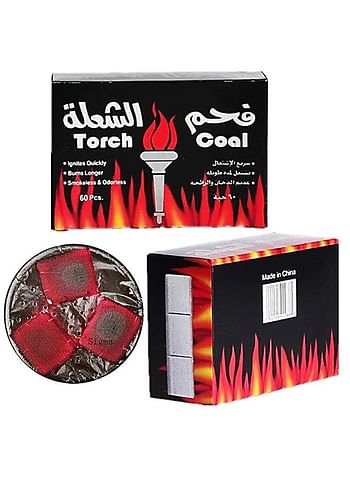 60 Pieces Flammable Torch Coal Hookah Charcoal Quick Ignite Silver Bars