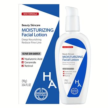 Facial Moisturizing Lotion With Hyaluronic Acid, Ceramide And Retinol - Oil-Free Face Moisturizer - 90g