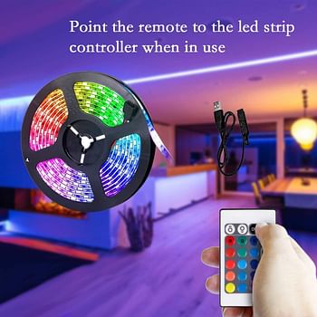 LED Light Strip 16 Color Changing Waterproof Strip Lights with Remote Control