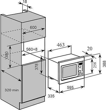 Baumatic BMIS3820 Built In Microwave - Stainless Steel