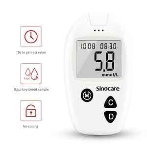 SINOCARE Safe Accu Blood Glucose Monitoring System With 50 test Strips and 50 Lancets (Bundle)