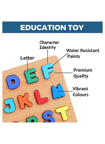 لعبة We Happy 27 قطعة من لوح ABC للأبجدية الخشبية للأطفال الصغار ، أحجية التعلم ، نشاط التعليم المبكر