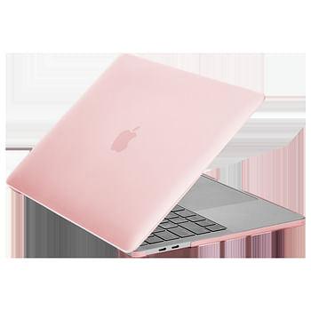 جراب Case-mate Snap-On Apple Macbook Pro 13 "2020 - غطاء صلب شفاف للحماية من الصدمات والخدوش ، شعار Apple شفاف مع غطاء لوحة المفاتيح (تخطيط الولايات المتحدة والمملكة المتحدة) - وردي فاتح