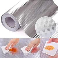 Generic Aluminum Foil Contact Paper Wallpaper Self-Adhesive Wall Paper PVC Waterproof Oil-proof Decorative Removable Stickers for Kitchen