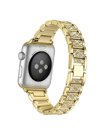 Caviar Women Strap Compatible with Apple Watch band 42mm 44mm iWatch Band Stainless Steel Bracelet Diamond Strap Apple Watch 7 6 Band Watchbands .