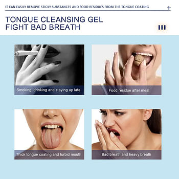 Tongue Cleaning Gel With Brush for Bad Breath | Mouth Cleansing Toothpaste Gel