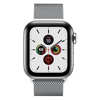 Apple Watch Series 5, 44mm, GPS + Cellular, Stainless Steel Case With Milanese Loop Silver