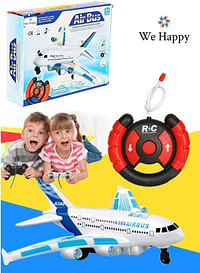 We Happy A380 Remote Control Aero plane Toy For Kids with Flashing Lights and Realistic Jet Engine Sounds
