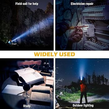 Rechargeable Solar Spotlight, 120,000 Lumens, Handheld Hunting Flashlight, LED Spotlight with Cob Light and Solar Panels, Super Bright Solar Searchlight for Hunting, Marine, Camping