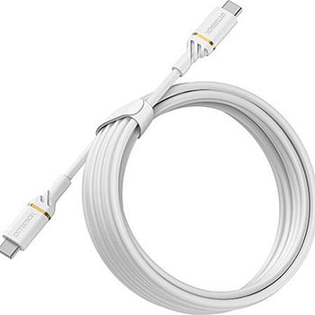 OtterBox USB-C to USB-C PD Cable 3 Meters - Durable, Tangle-Free, High Speed Charging & Sync Cable 3 Amp, for MacBook, iPad Pro, Samsung, Nintendo Wii & other USB-C enabled devices - White