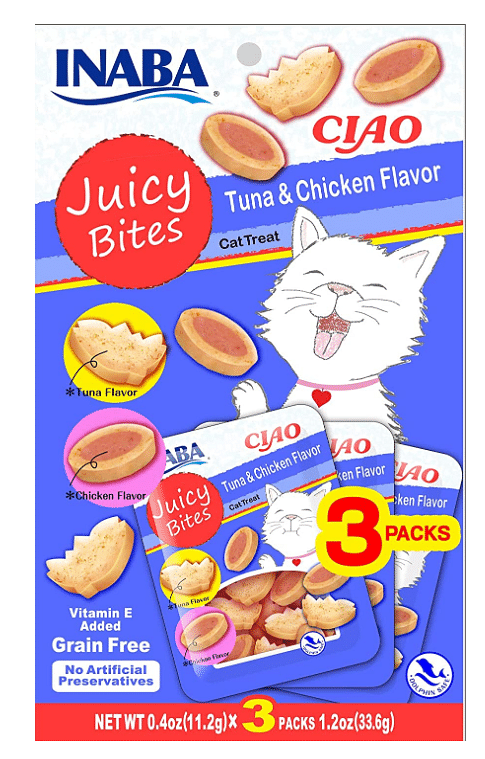 INABA Juicy Bites Tuna & Chicken Flavor 33,9g /3 pouches per pack