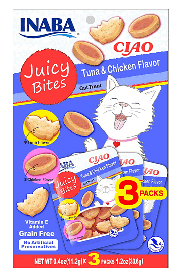 INABA Juicy Bites Tuna & Chicken Flavor 33,9g /3 pouches per pack