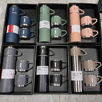 Stainless Steel Vacuum Flask Gift Set Office Business Style Thermos Bottle Outdoor Hot Water Thermal Insulation Couple Cup 500ml random color