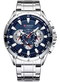 CURREN 8363 Original Brand Stainless Steel Band Wrist Watch For Men ,blue