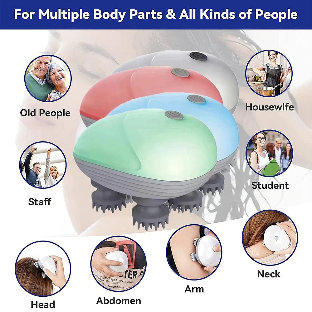 Electric Massager Cat Pet Body Health Care Relax Shoulder Leg Arm Neck Deep Tissue Head Scalp Massage Kneading Vibration Device - Random Color