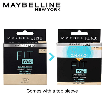 Maybelline Fit Me Compact, Light Ivory, 8 g