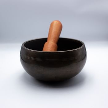 Antique Himalayan Singing Bowl with a traditional wooden striker | Meditation Bowl | Music Therapy | Handcrafted in Nepal for Healing and Mindfulness - used during Meditation, Yoga, Prayer