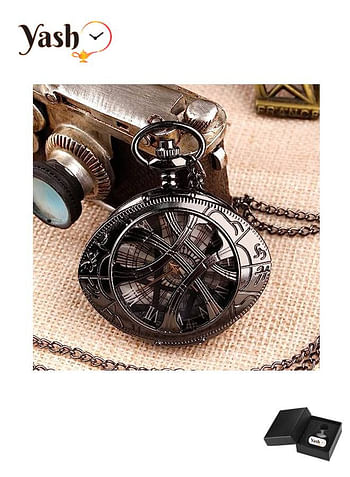 Yash Eye Shape Hunter Quartz Pocket Watch