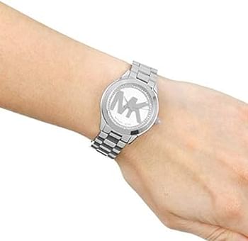 Michael Kors MK3548 Slim Runway Women's Silver Dial Stainless Steel Band Watch - Silver/33 millimeters