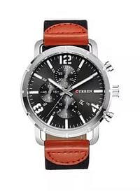 CURREN Men's Water Resistant Leather Chronograph Watch 8194