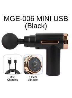 Portable mini Massage Gun Deep Tissue MGE-006 Percussion Massager for Muscle Relaxation and Neck Back Soreness Pain Relief - Black