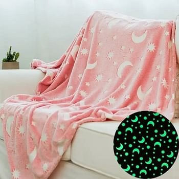 Glow in the dark luminous thick kids baby blanket flannel children blanket