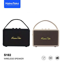 Haino Teko Germany S102 Wireless Speaker With SD Card Slot, Water Resistance, Aux- Black