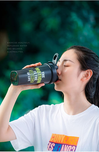 Portable Water Bottle for Gym and Protein Shaker Bottle, 600ml