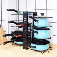 Pot Rack Organizer-Adjustable 8+ Pots and Pans Oragnizer with 3 DIY Methods