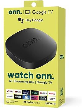 onn. Google TV 4K UHD Resolution Streaming Box with Remote Control