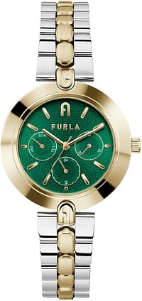 ساعة فورلا كوارتز رسمية للنساء بحزام ستانلس ستيل، أخضر (الموديل: WW00030008L4)