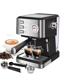 Espresso Coffee Maker Machine with Milk Frothing 20 Bar 850W 1.5L, CM3020-Silver/Black