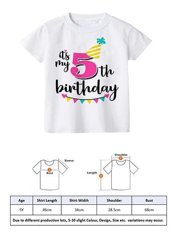 Its My 5th Birthday Party Boys and Girls Costume Tshirt Memorable Gift Idea Amazing Photoshoot Prop Pink