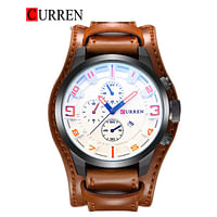 CURREN 8225 Original Brand Leather Straps Wrist Watch  Brown