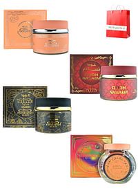 Nabeel Pack of 4 Ultimate Oudh Incense Bakhoor Collection Nasaem, Black, Nabeel And Mamul